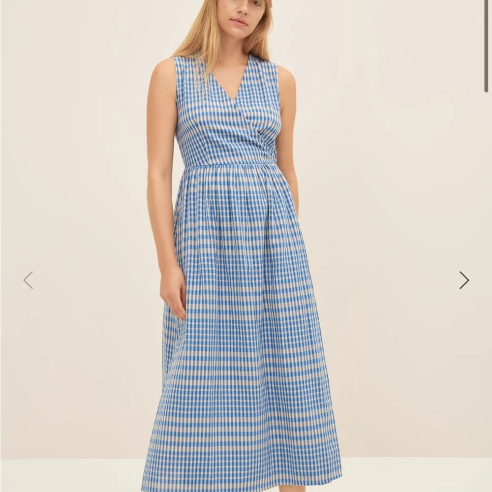 Kowtow Outline Dress in Blue Gingham Size AU XXS / US 0